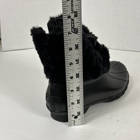 Sperry Saltwater Quilted Faux Fur Boot Women's 6.5 Black NWOB + Rubber Scuffs - Picture 4 of 14